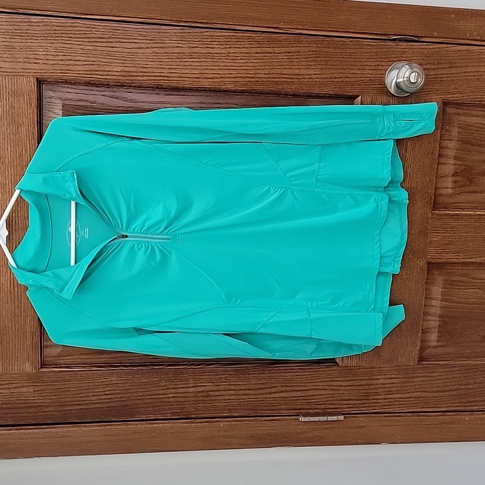 Teal 3/4 zip top